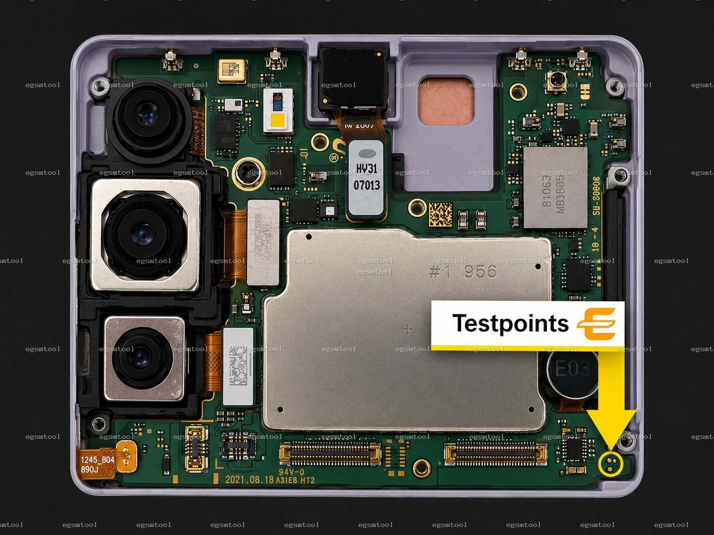 Samsung Samsung Galaxy S21 FE 5G models   SM-G990B   SM-G990E   SM-G990W   SM-G990W2 test point diagram — EDL ISP BROM pinout