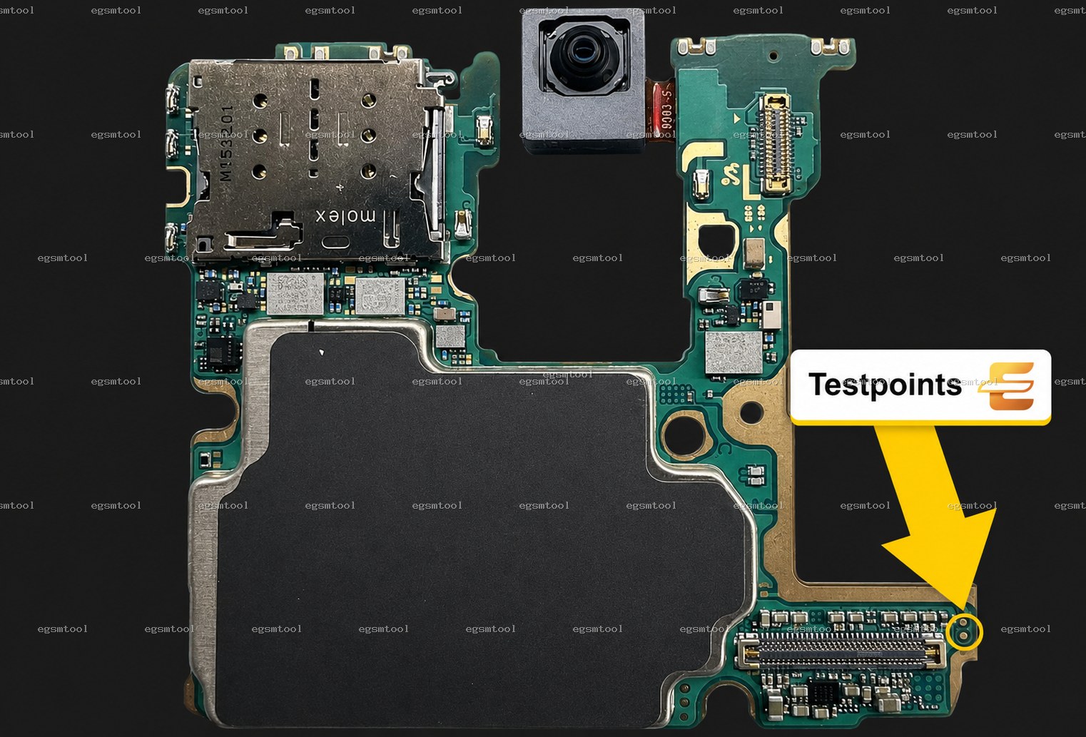 Samsung Samsung Galaxy S20 5G models   SM-G981V test point diagram — EDL ISP BROM pinout