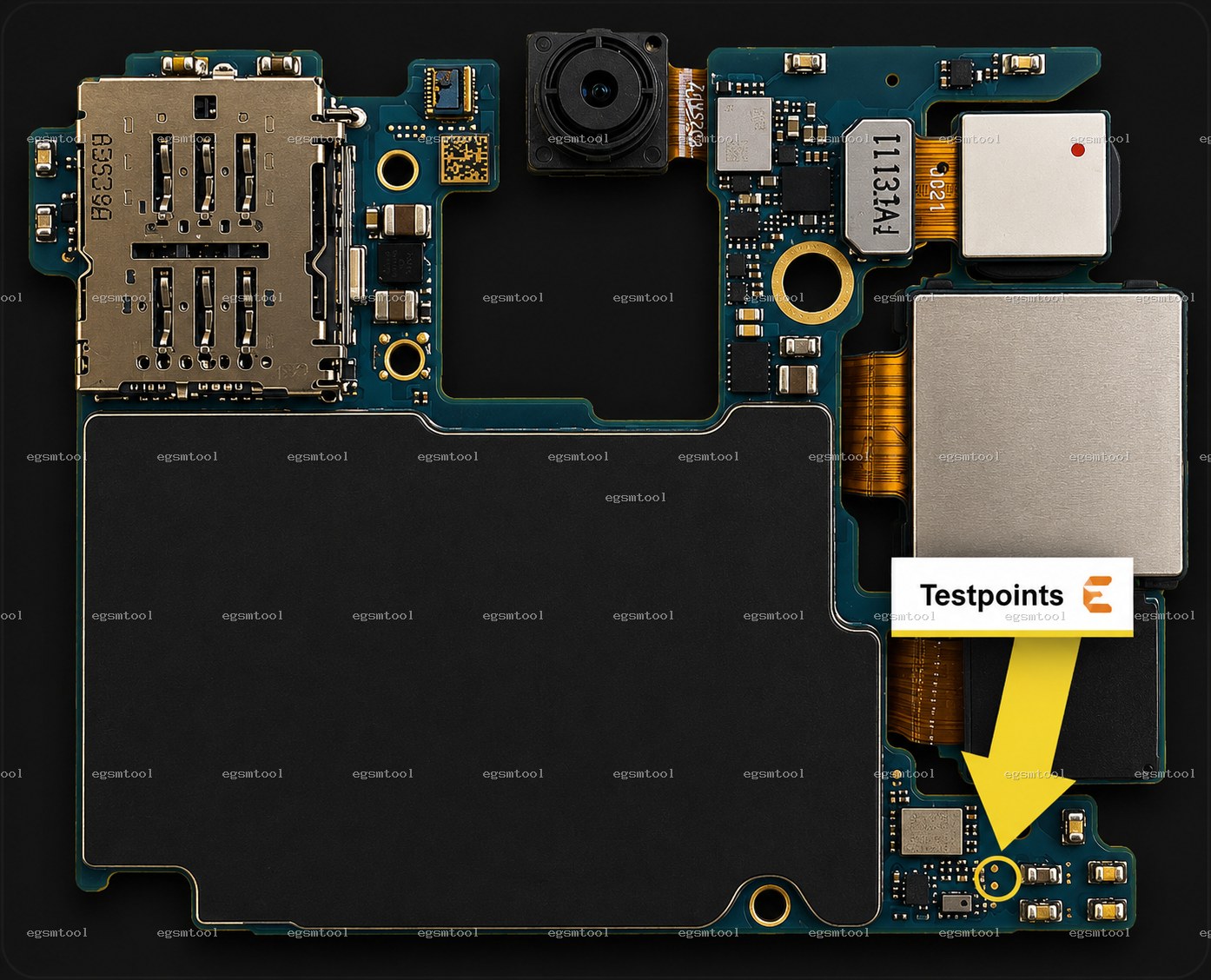Samsung Samsung Galaxy S20 Lite 5G models     SM-G781N test point diagram — EDL ISP BROM pinout