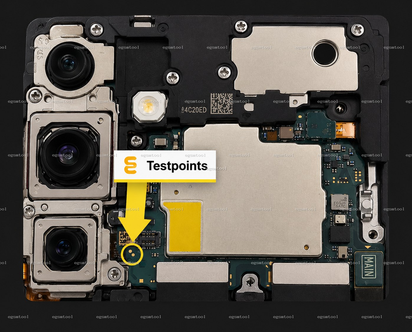 Samsung Samsung Galaxy S25 models   SM-S931B test point diagram — EDL ISP BROM pinout