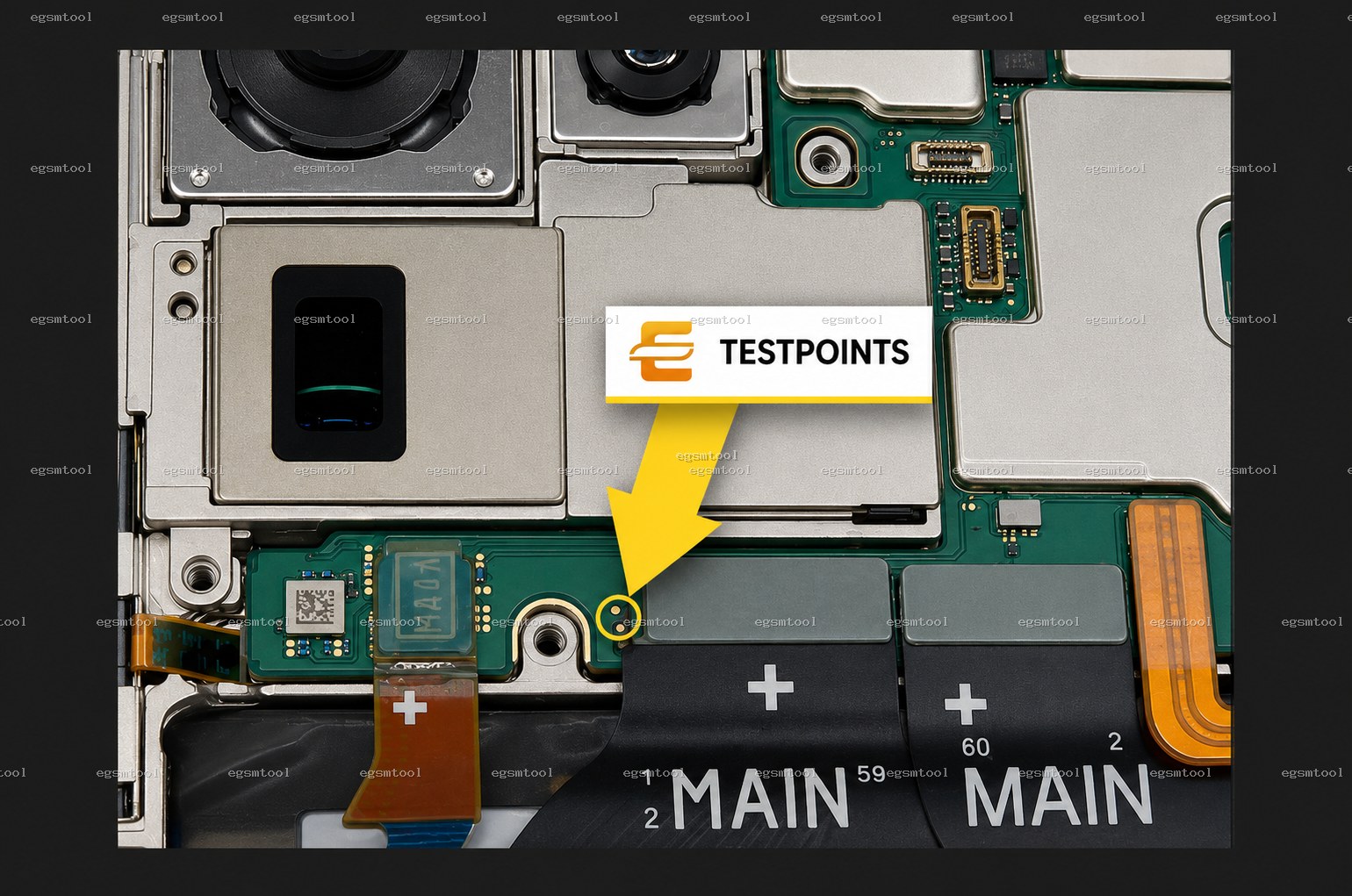 Samsung Samsung Galaxy S23 Ultra 5G models   SM-S918N test point diagram — EDL ISP BROM pinout